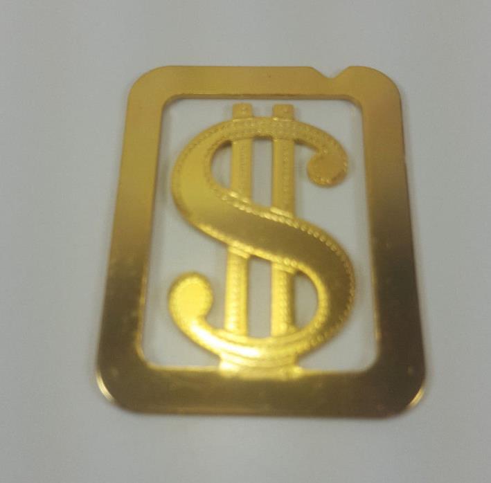 VINTAGE GOLD METAL DOLLAR SIGN MONEY CLIP