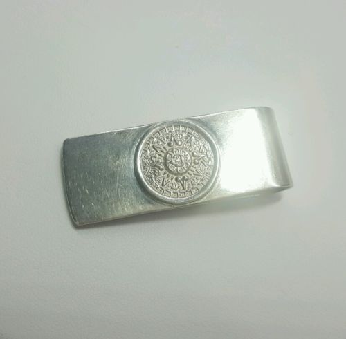 Mayan Calendar Money Clip in Sterling Silver