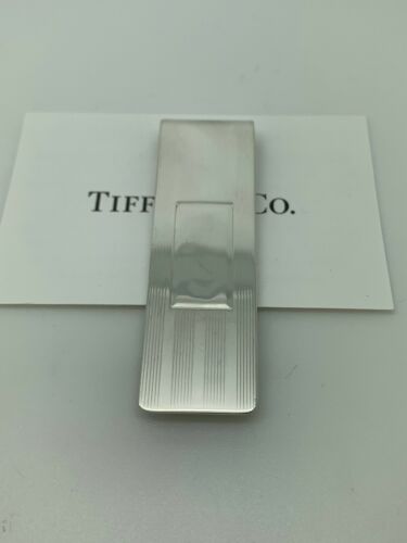 Tiffany & Co Sterling Silver Engine Turned Strip Money Clip