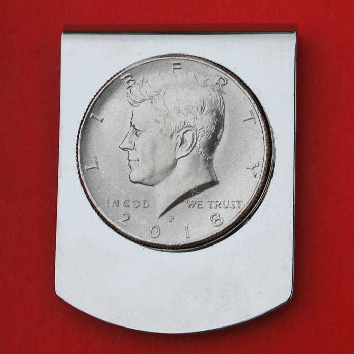 1971 - Current Year Kennedy Half Dollar Silver BU Coin Money Clip - Wide Design