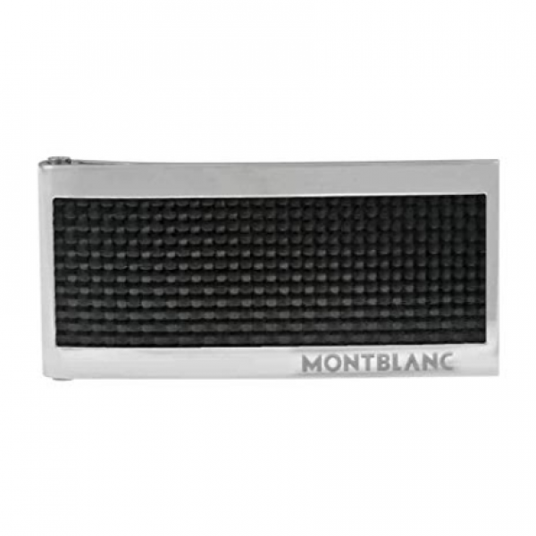Montblanc Steel and Black Carbon Money Clip 104731