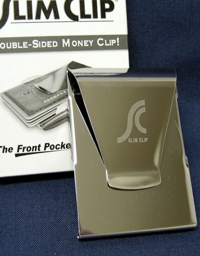 Slim Clip - Double Sided Chrome Stainless Steel Money Clip - NEw