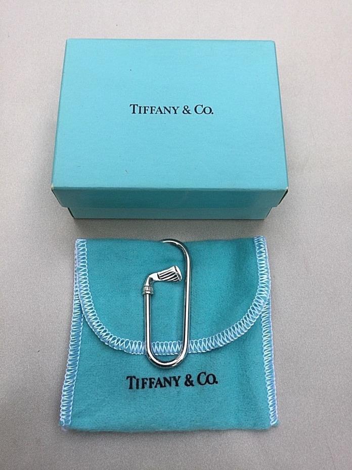 Rare Tiffany and Co. Sterling Silver Golf Club Money Paper Clip With Pouch & Box