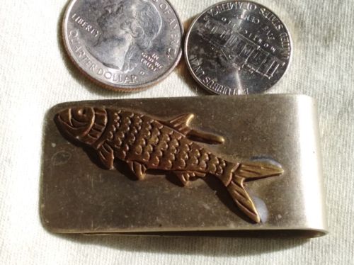 Chrone Money Clip W/ Small Brass Fish