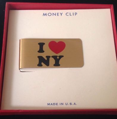 I LOVE NEW YORK Heart NY MONEY CLIP NYC Gold Tone Vintage New mixed metals