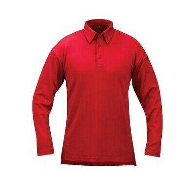 (5X-Large Regular, Red) - Propper Men's I.C.E. Long Sleeve Performance Polo