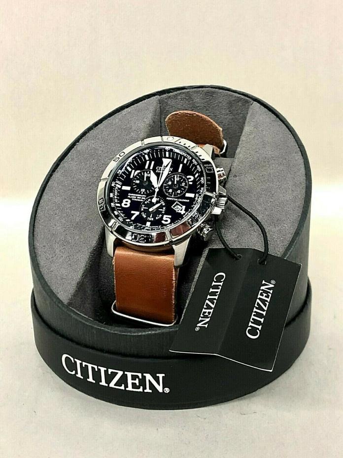 Citizen Mens Titanium / Leather Eco-Drive w/ Dual Strap Perpetual Calendar Watch