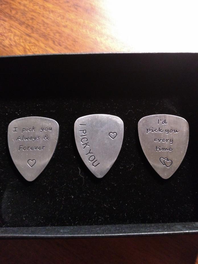 iJuqi Just For Him Metal Guitar Picks (3 pc.)