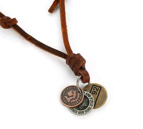 New /2019/Men Abercrombie & Fitch Leather Brown Necklace