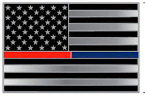 Thin Red and Blue Line American Flag Police Fire First Responders Lapel Hat Pin