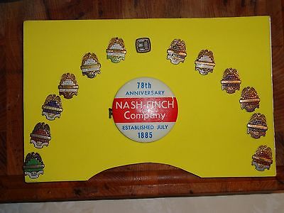 ANTIQUE 1953-1967 NASH & FINCH SAFETY AWARD PINS/BUTTON STERLING AND GOLD FILLED