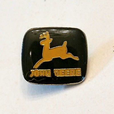 John Deere Logo Tie Tac Dark Green & Yellow Lapel Hat Pin unsigned