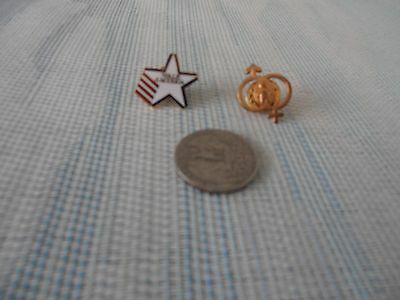 Red, White and Blue Walk America Lapel Hat Pin and another misc charity pin