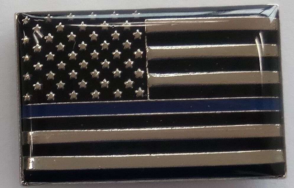 Thin Blue Line American Flag Police Cop Law Enforcement Officer Lapel Hat Pin