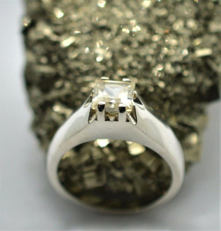 1.75+ Ct AAA LIGHT YELLOW 100% Moissanite Men's or WOMEN'S Ring 925 SOLID