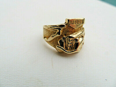 Men's 10K Yellow Gold Kinsley & Sons Gothic Auburn Flying Lady Ring 13 Grams