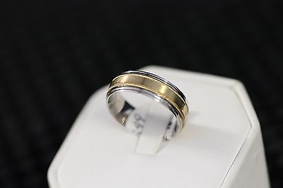 Men's 10k Traditional milgrain two tone  Gold Over Silver Wedding  Ring