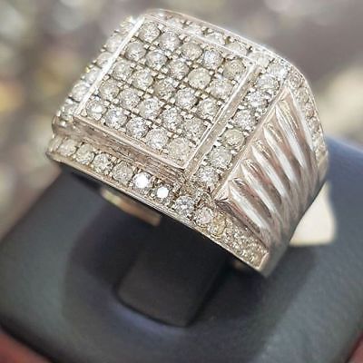White Gold Over Round Diamond Men’s Wedding Engagement Pinky Band Ring