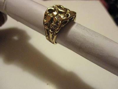 14k Solid Gold Nugget Ring, Size 9.5