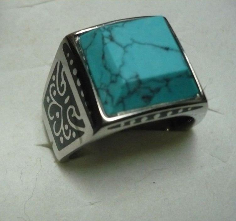 MENS Turquoise Ring Sz.10  1 gemstone RV$79.90