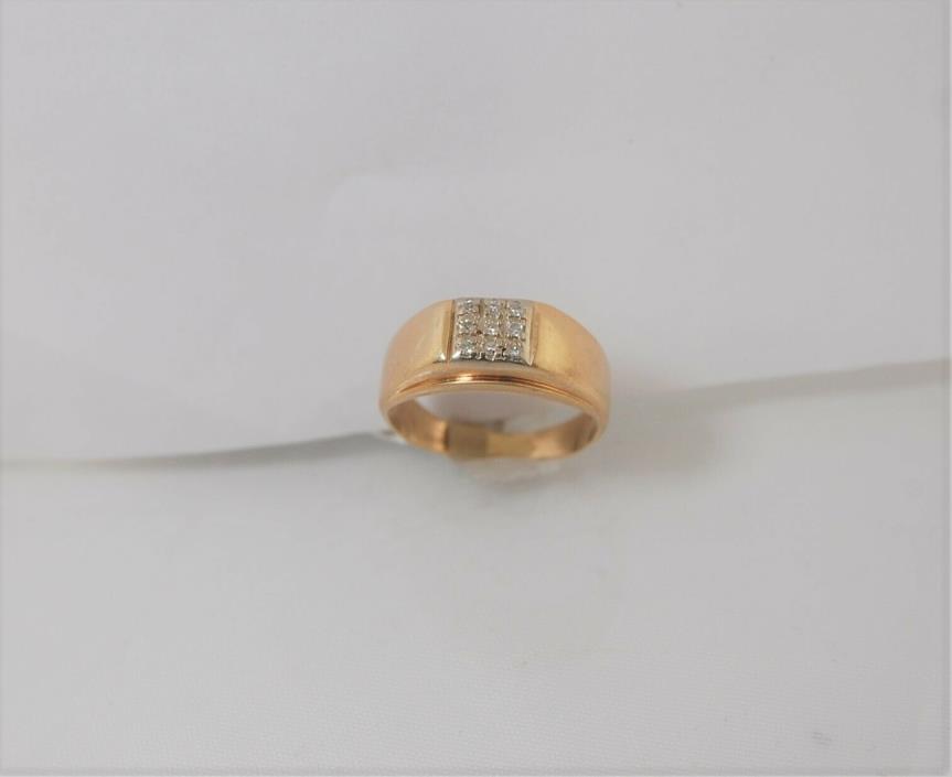 (43758) Mens 10k gold multistone diamond ring