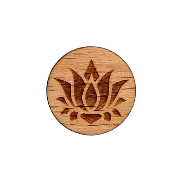 Lotus Flower Wood Lapel Pin