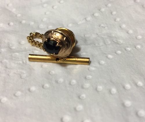 Vintage 18K Gold & Sapphire Tie Tack Nice