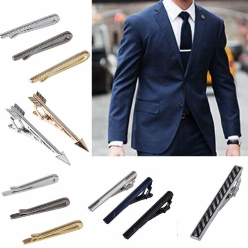 2PCS/SET Luxury Arrow Shape Men Stainless Steel Solid Wedding Tie Clip Set JN
