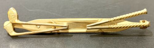 Vintage Anson Large Rogue Tie Bar Crossed Golf Clubs Nice