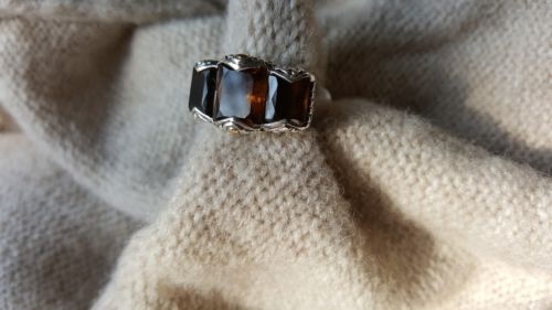 John Hardy Ring BATU SARI COGNAC QUARTZ 3 STONE ... G O R G E O U S!!!