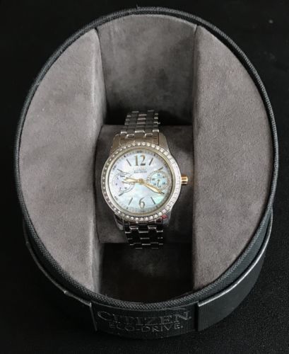 Citizen Eco Drive Ladies L Mother-Of-Pearl Two Tone Stainless Watch GN-4W-S-9