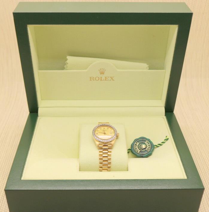 LADIES ROLEX PRESIDENT REF # 6917 YEAR 1978 . CHAMPAGNE DIAMONDS DIAL & BEZEL