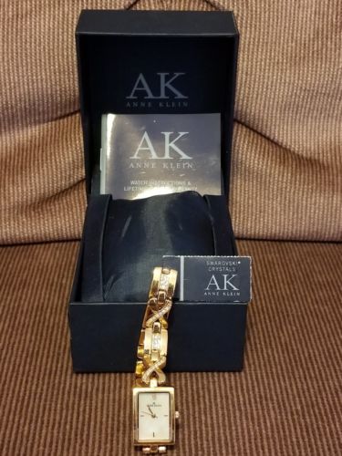 Anne Klein rose gold-tone women's watch with Swarovski crystals and original box
