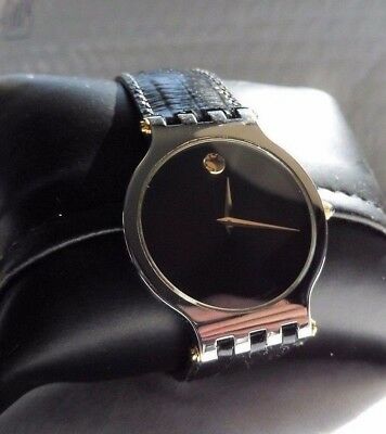 Movado Museum Watch Lizard strap Swiss made excellent Thin Classic Case A+++