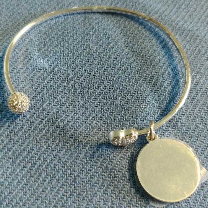 NEW Things Remembered ELEGANT SILVER HEART ? PORCUPINE BALL & ID DISK BRACELET