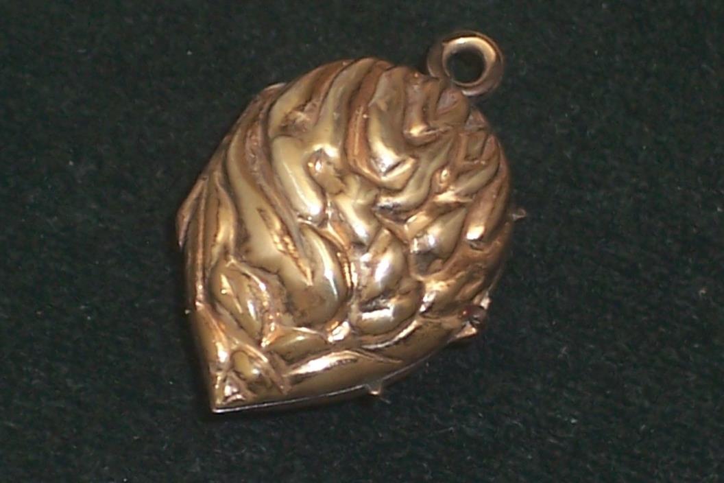 Victorian Gold Tone or Filled Acorn Photo Picture Locket
