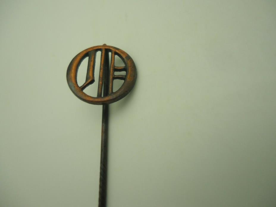Art Deco Copper over Black Metal Design Hat Lapel Tie Scarf Stick Pin