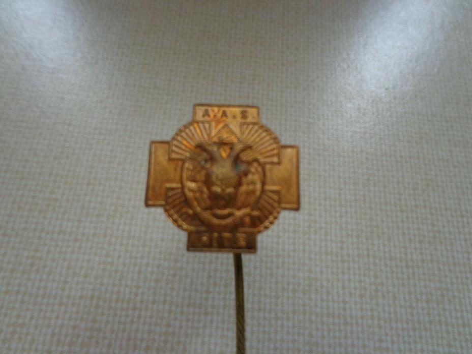 Antique Masonic Scottish Rite Freemasons 32 Degree Stick Pin SPES MEA IN DEO EST