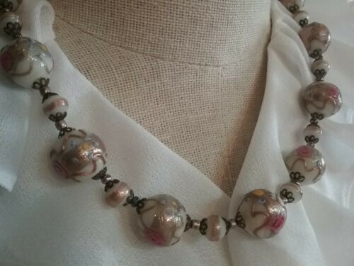 Antique Venetian wedding cake bridal glass bead Murano Art Deco Victorian 19