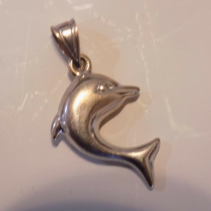 VINTAGE Reversable Dolphin gold on one side silver on the other pendant(106)