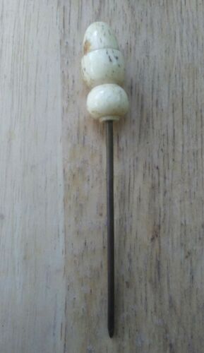 Victorian celluloid acorn thick hat or stick pin.