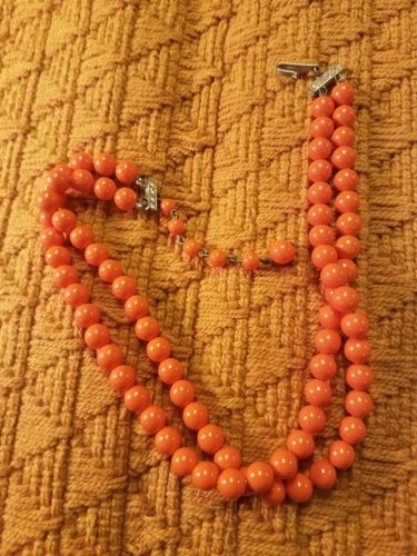 double orange plastic vintage orange choker necklace junk jewelry