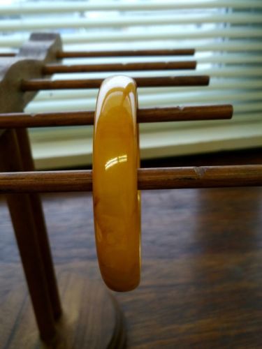 Bright Butterscotch yellow Vintage Bakelite Bangle Flat Inside Rounded Outside