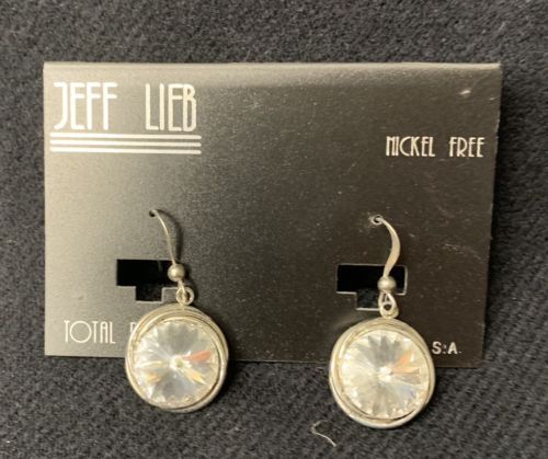 Jeff Lieb Silver Aluminum Swarovski Elements Earrings Nickel Free New Made in US