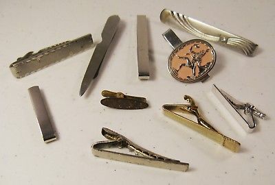 Lot of 10 Vintage Tie Clips/Clasps