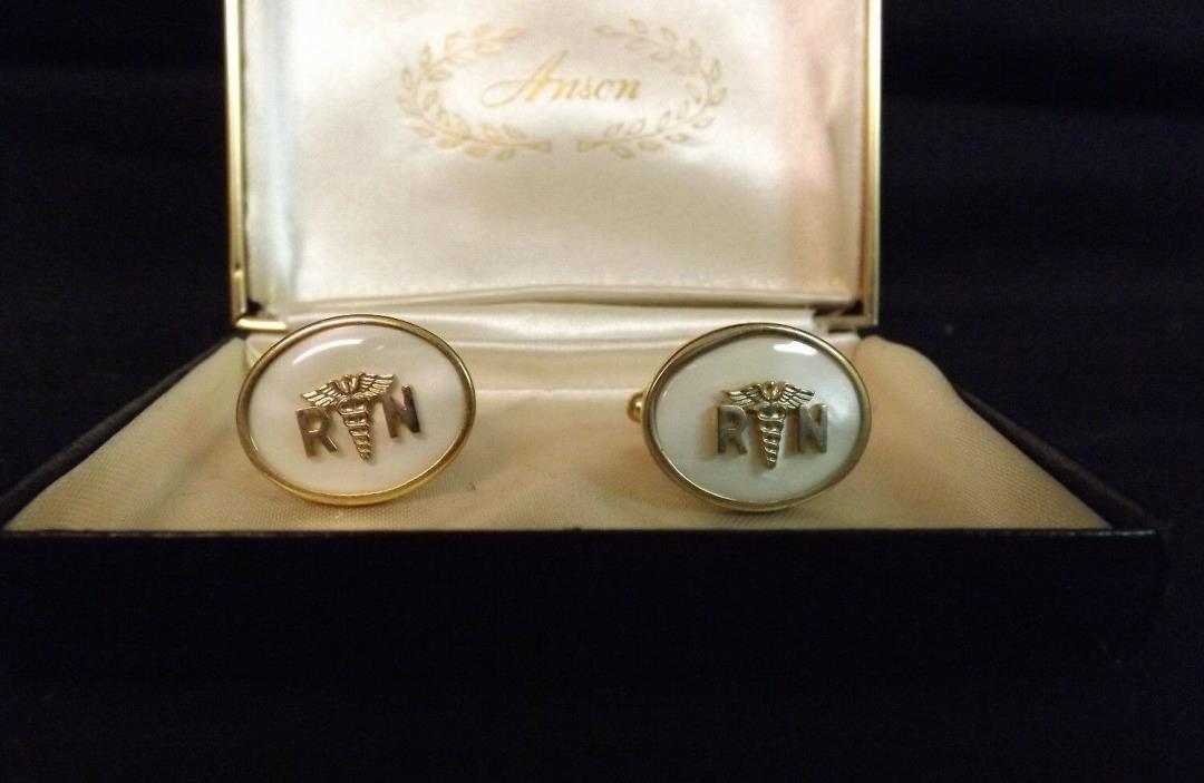 Anson RN Registered Nurse Cufflinks in Original Box.Excellent Condition