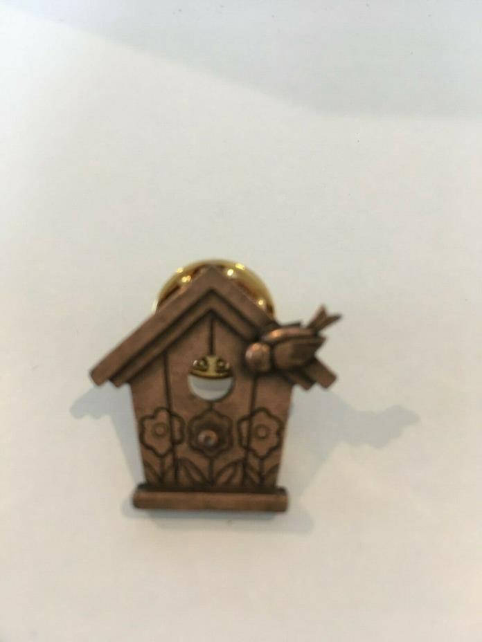 Vintage It Brooch Pin  mini birdhouse signed JJ