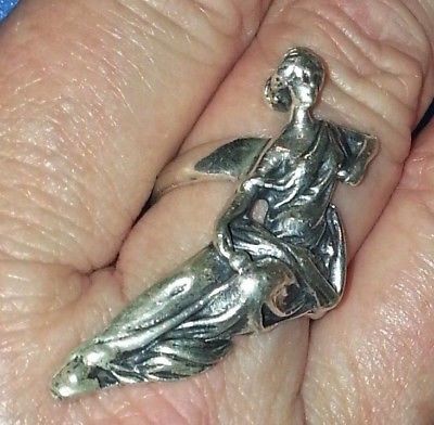 VINTAGE ESTATE JEWELRY RING STERLING OOAK GODDESS MUSE SIZE 7 EASTER GIFT