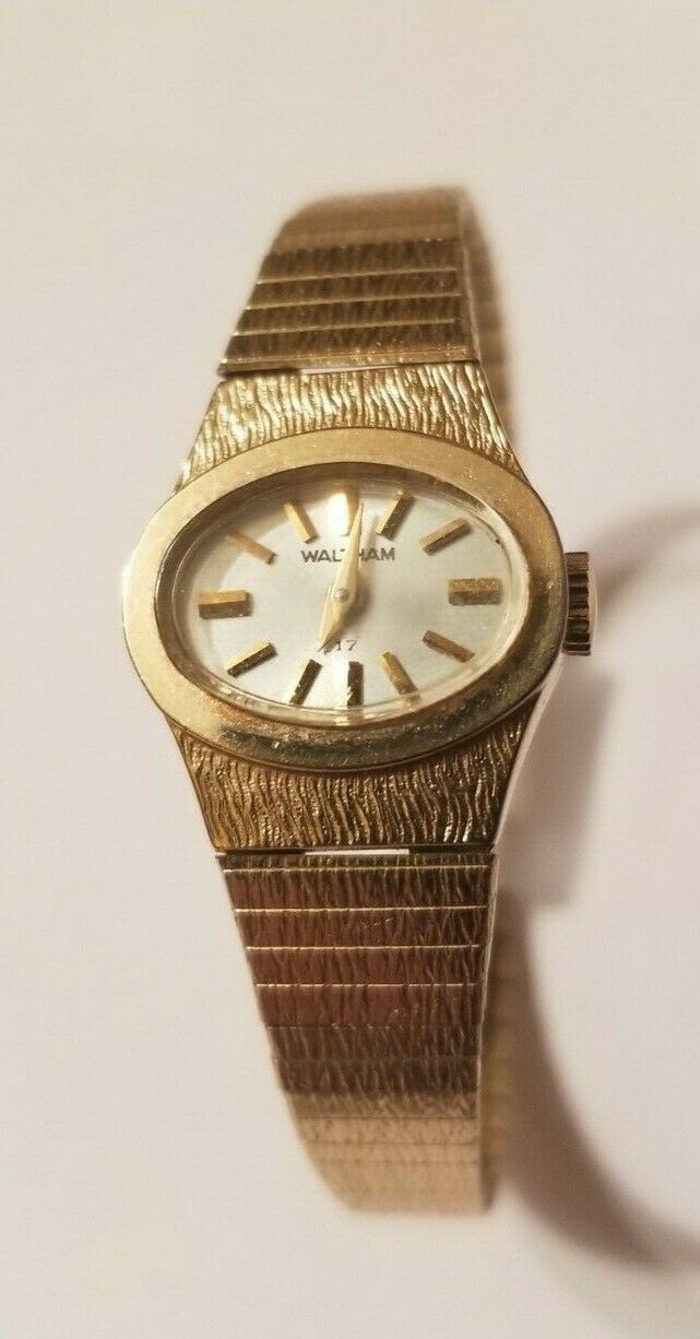 orologio Vintage Waltham 17J Lady RGP 10k Band Oval Hand-Wind Mechanical Watch