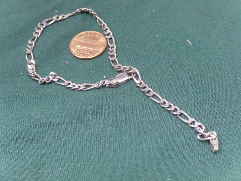 GRANDMAS ESTATE BEAUTIFUL WESTERN STERLING SILVER 10 INCH CHAIN BRACELET